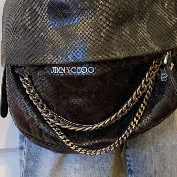 Jimmy Choo Black Textured Shoulder Bag with Silver Chain
Crossbody - Picture 3 of 12